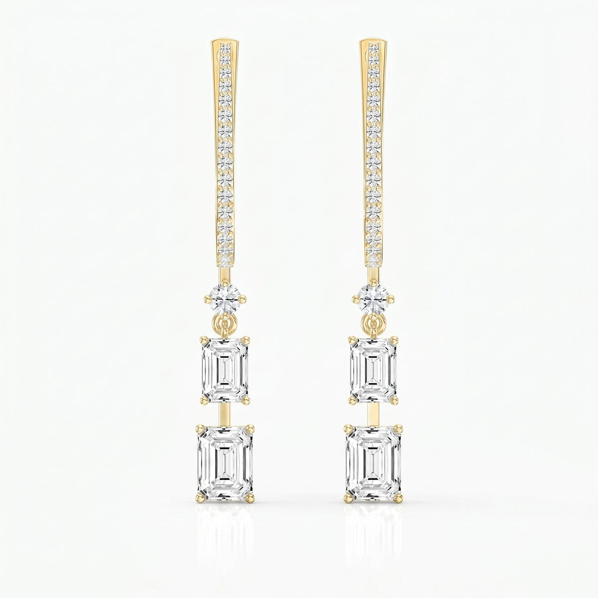 Hoops Inspired Drop Diamond Earring, view 1