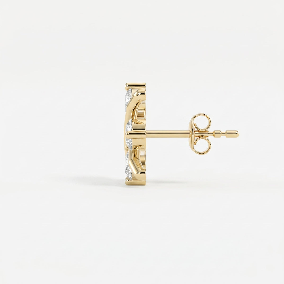 Crosshatch Design Round Diamond Fashion Earrings, view 4