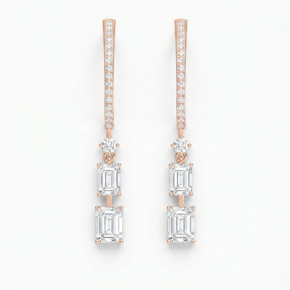 Hoops Inspired Drop Diamond Earring, view 6