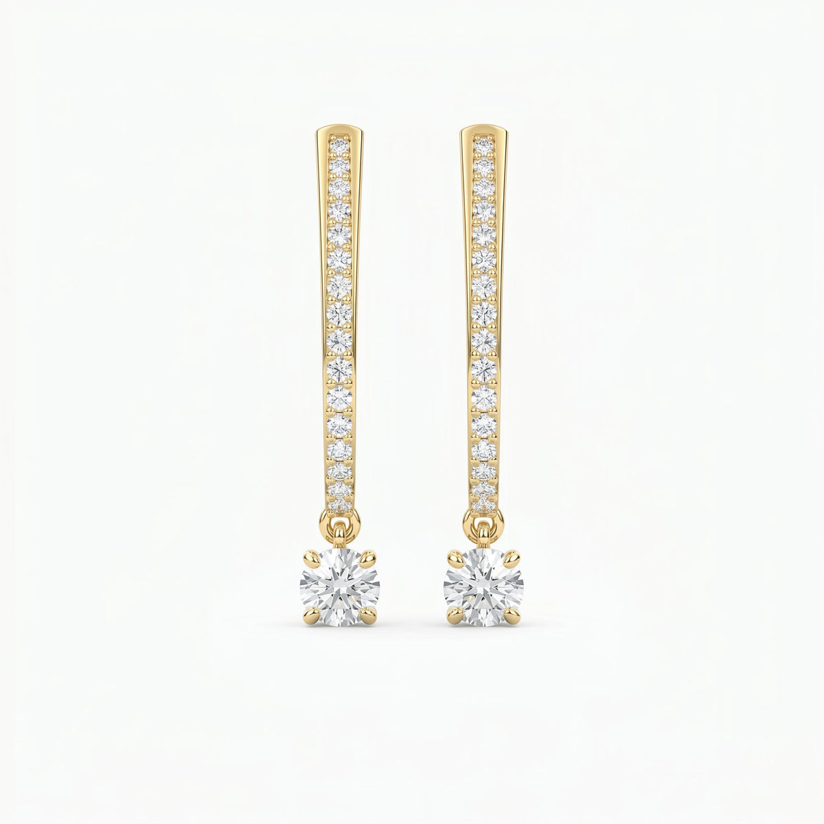 Elegant U- Shape Diamond Hoops Solitaire, view 1