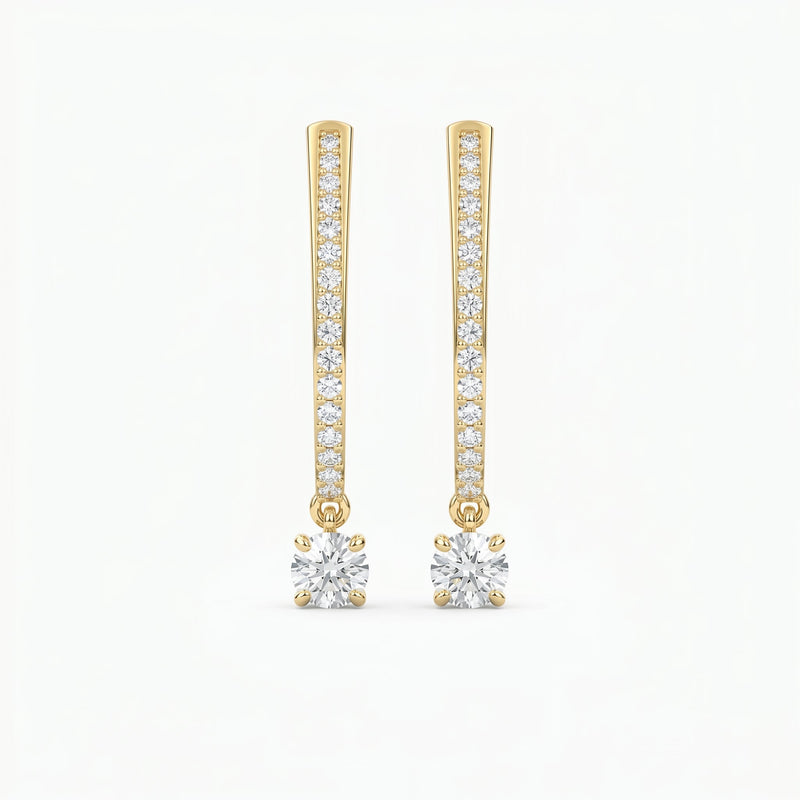 Elegant U- Shape Diamond Hoops Solitaire, view 1