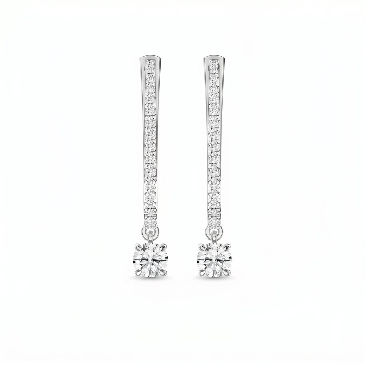 Elegant U- Shape Diamond Hoops Solitaire, view 5