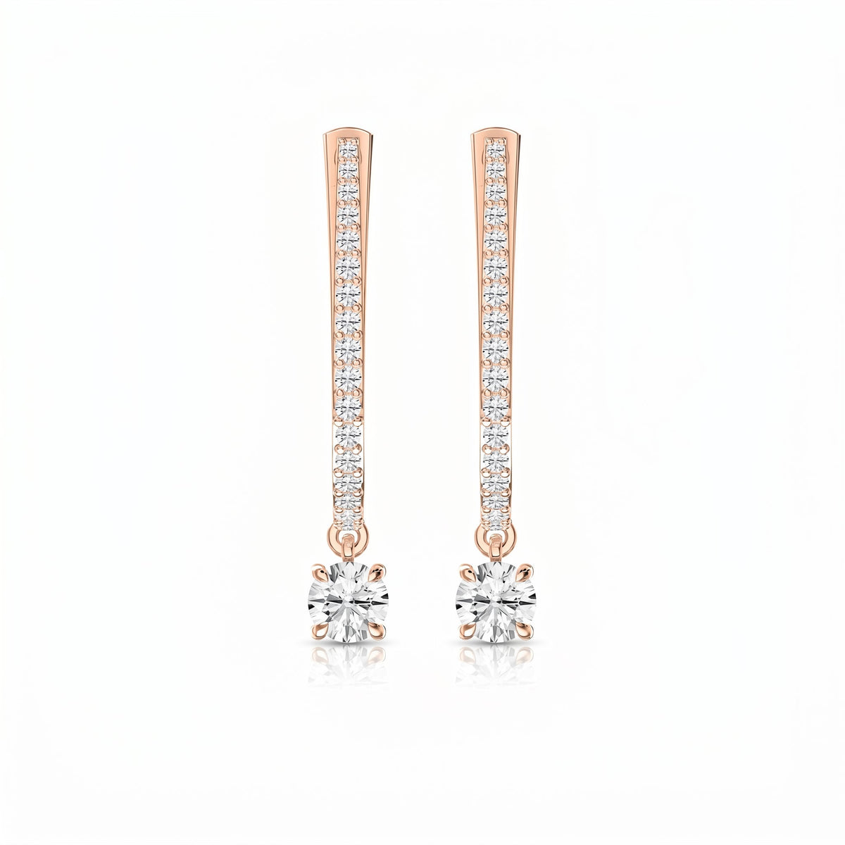 Elegant U- Shape Diamond Hoops Solitaire, view 6