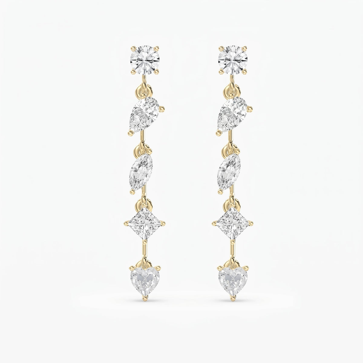 Multi Shape Diamond Drop Earring, view 1