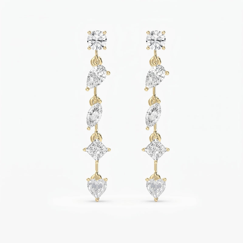 Multi Shape Diamond Drop Earring, view 1