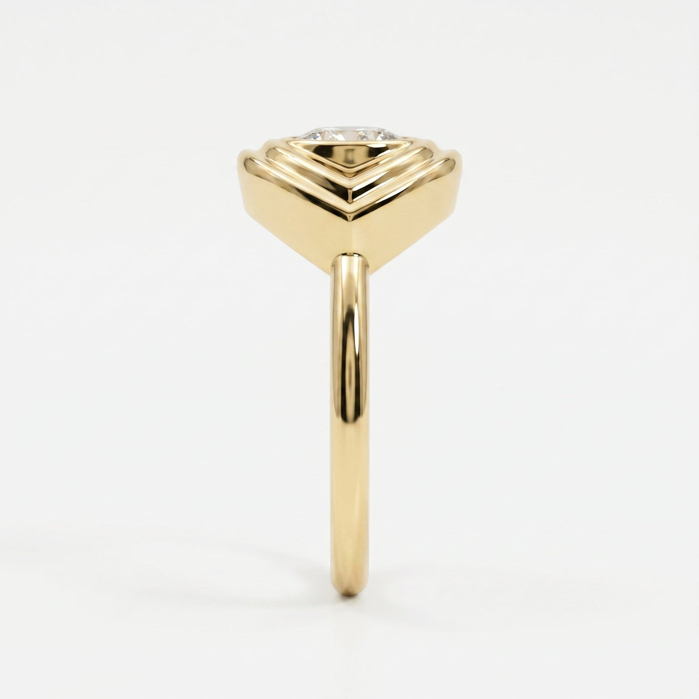 Modern Oval Cut Diamond Eye Design Ring, view 5