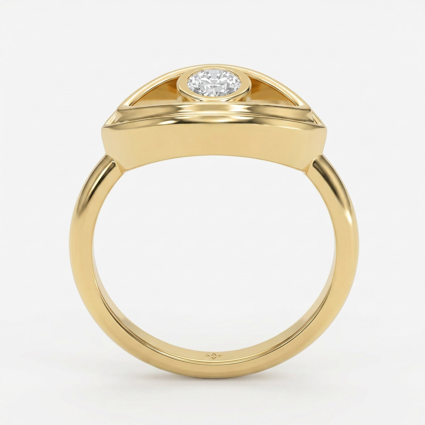 Modern Oval Cut Diamond Eye Design Ring, view 4