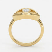 Modern Oval Cut Diamond Eye Design Ring, view 4