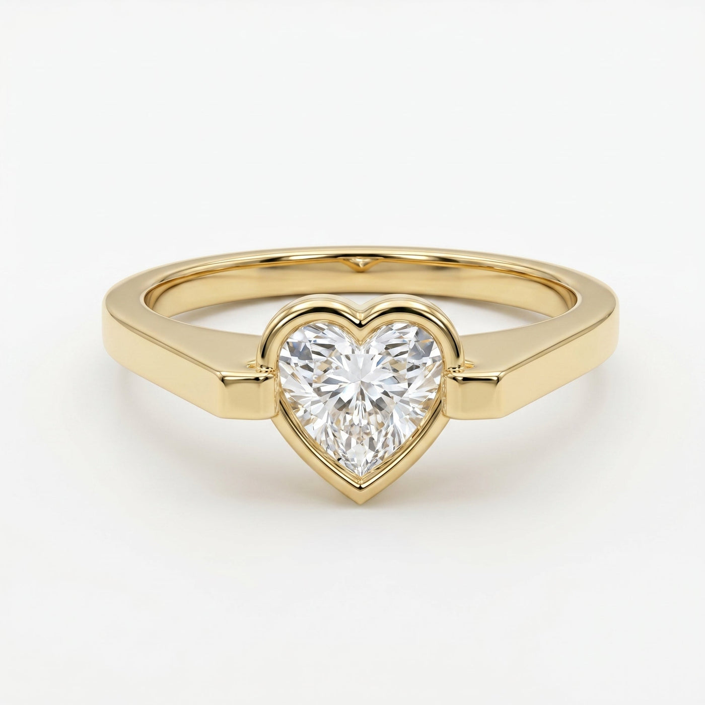 Elegant Heart-Shaped Solitaire Diamond Ring, view 1