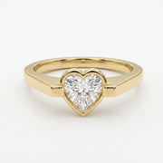 Elegant Heart-Shaped Solitaire Diamond Ring, view 1