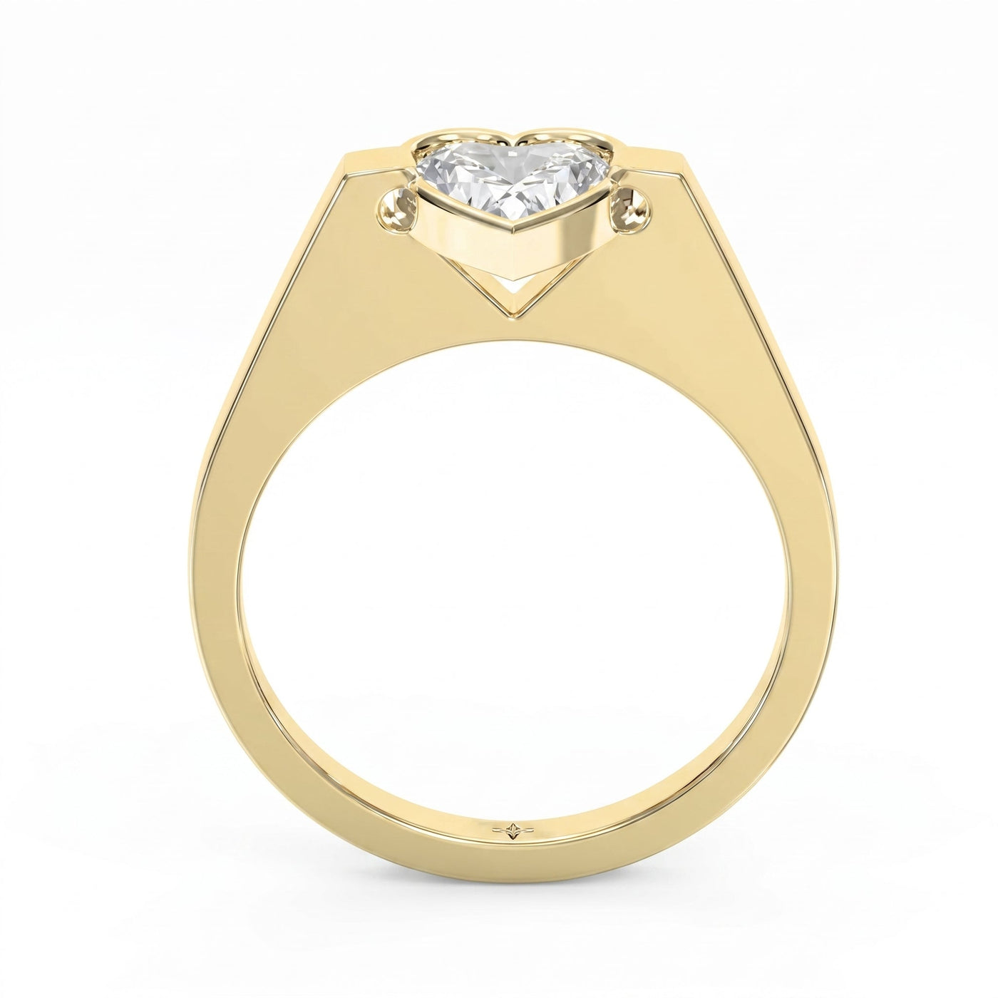 Elegant Heart-Shaped Solitaire Diamond Ring, view 5