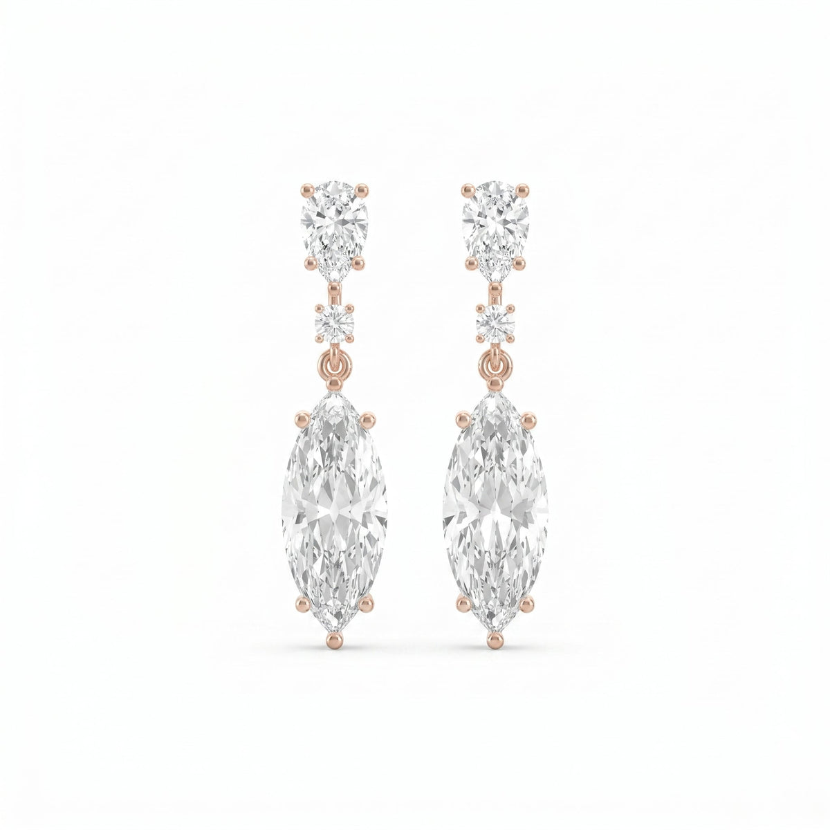 Triple Cut Drop Dangle Design Earring, view 6