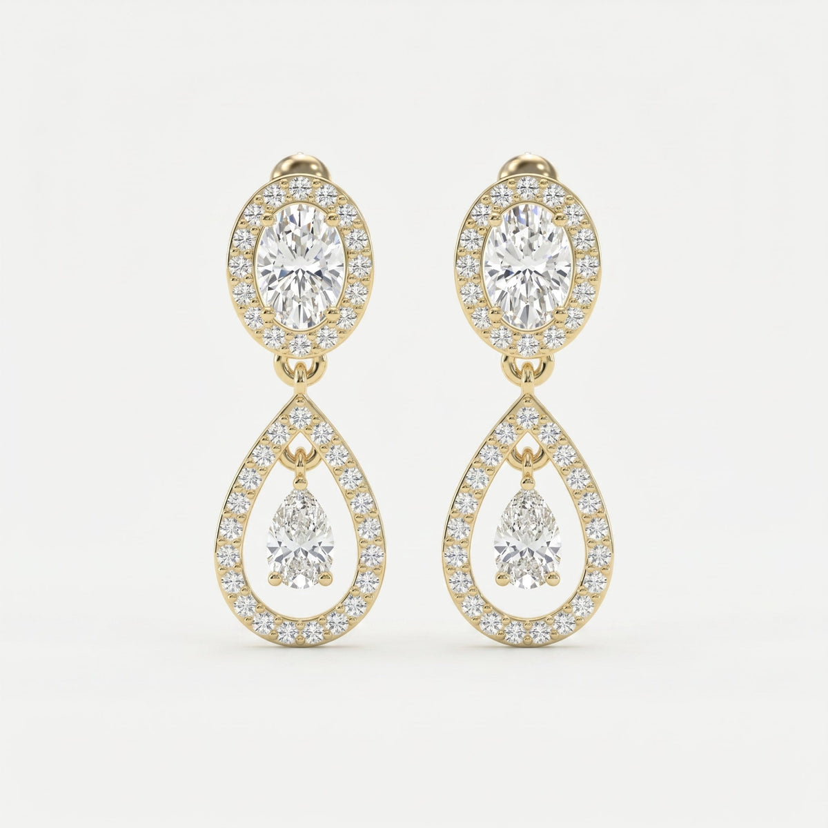 Elegant Multi Diamond Drop & Dangle Earring, view 1