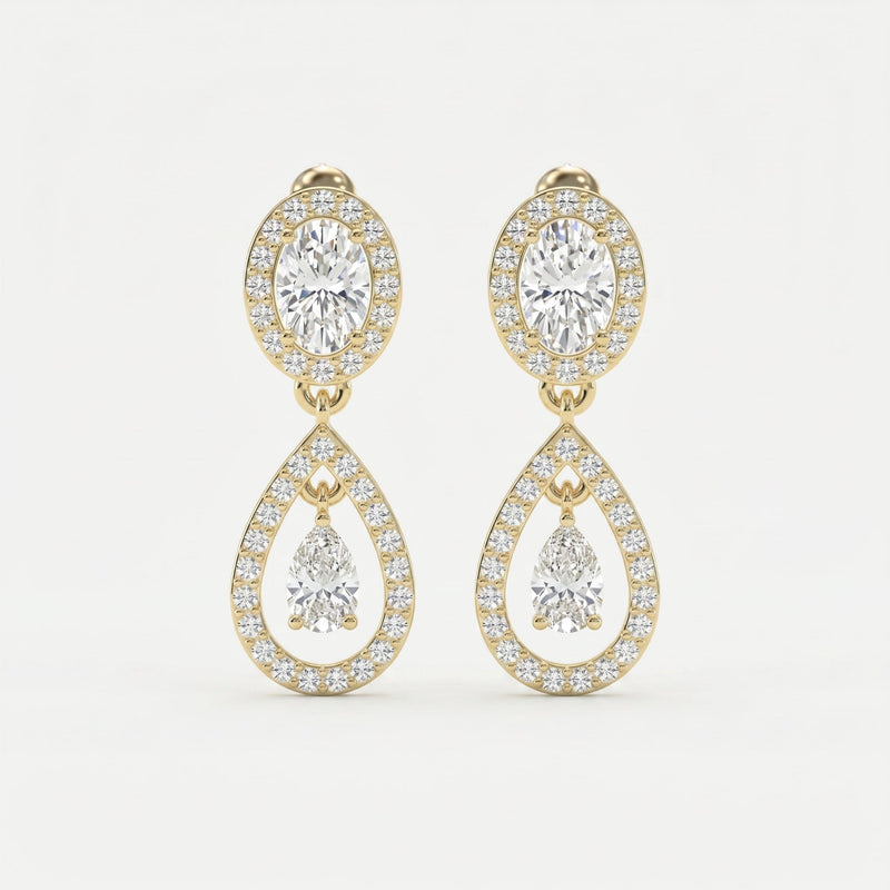 Elegant Multi Diamond Drop & Dangle Earring, view 1