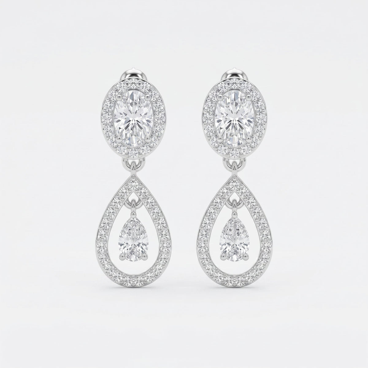 Elegant Multi Diamond Drop & Dangle Earring, view 5