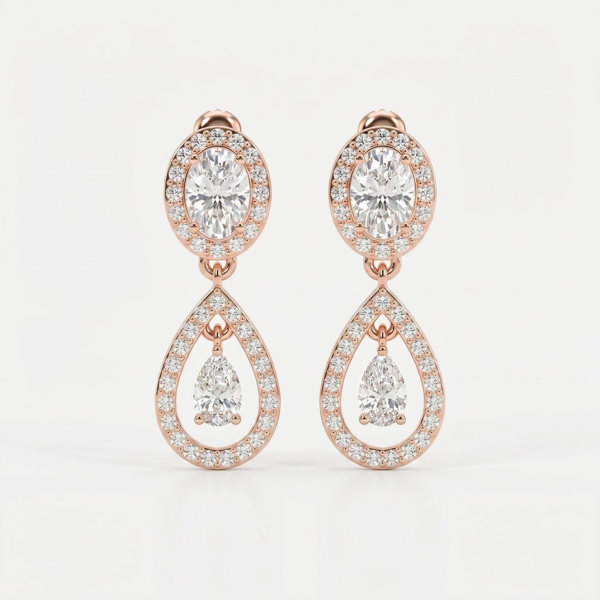 Elegant Multi Diamond Drop & Dangle Earring, view 6