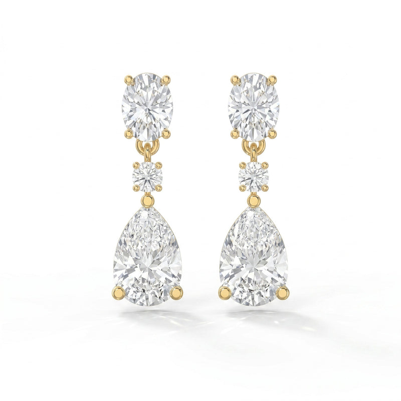 Elegant Diamond Drop Dangle Earring, view 1