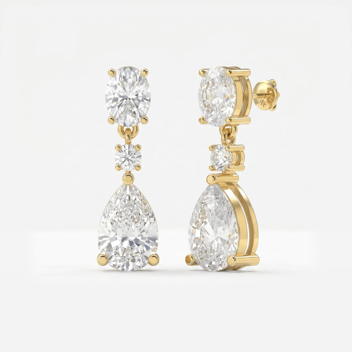 Elegant Diamond Drop Dangle Earring, view 5
