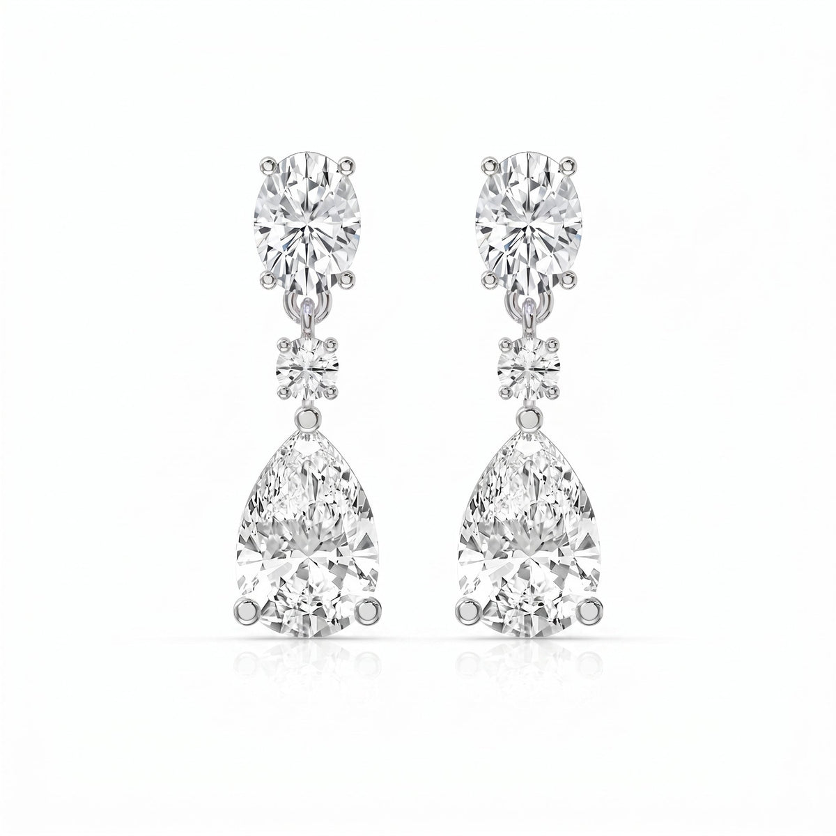 Elegant Diamond Drop Dangle Earring, view 3