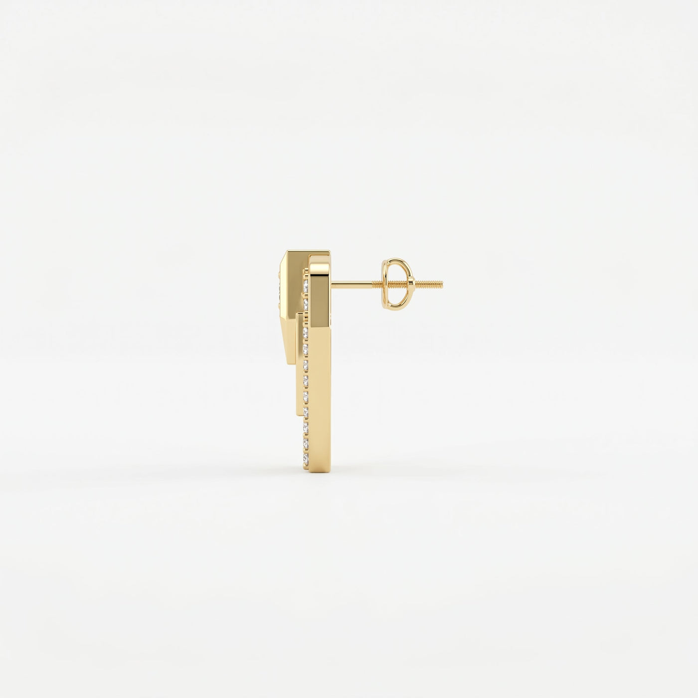 Modern Pavé Geometric Triangle Diamond Fashion Earrings, view 4