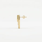 Modern Pavé Geometric Triangle Diamond Fashion Earrings, view 4