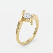 Contemporary Twisted Bypass Diamond Ring, view 3