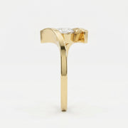 Contemporary Twisted Bypass Diamond Ring, view 4