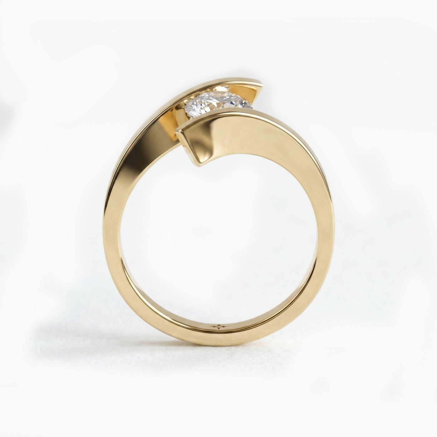 Contemporary Twisted Bypass Diamond Ring, view 5