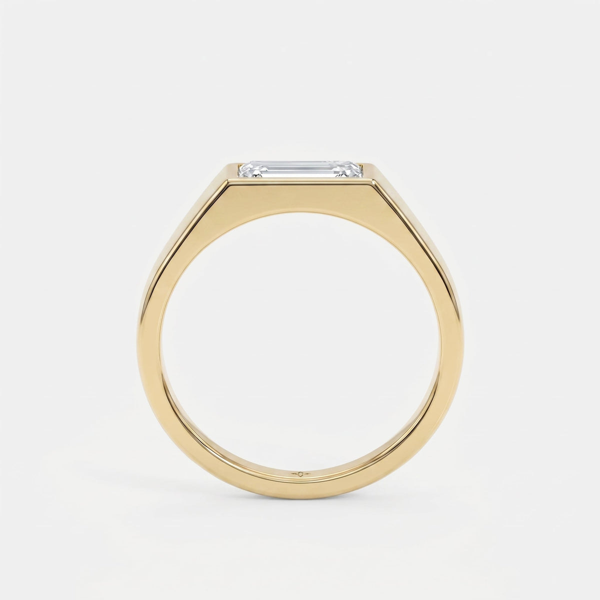 Bar Channel Setting Baguette Shape Diamond Solitaire Ring, view 5