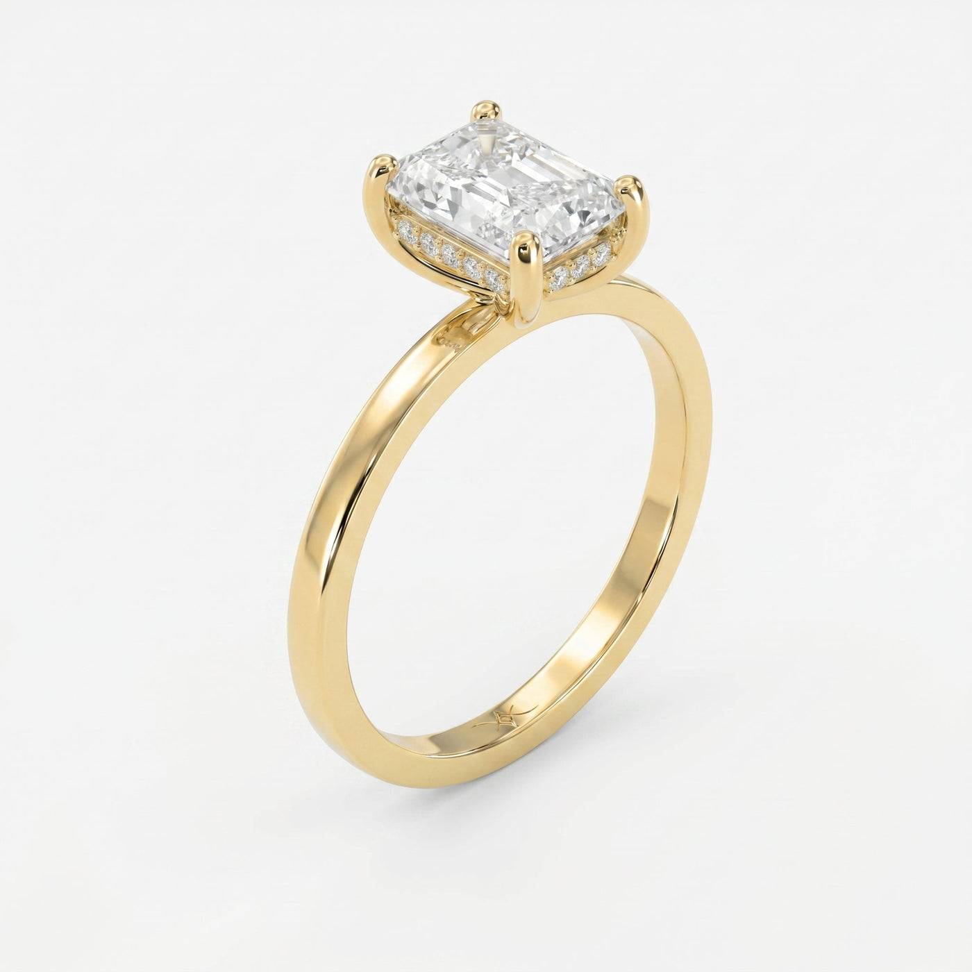 Luster Veil Radiant Hidden Halo Ring, view 3