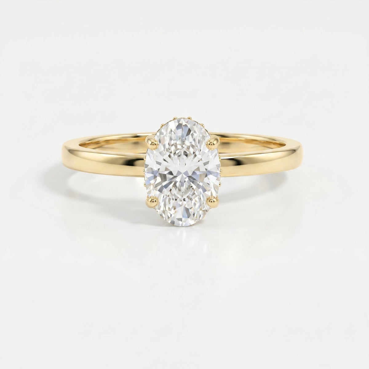 Vellore Aura Oval Brilliant Hidden Halo Ring, view 1
