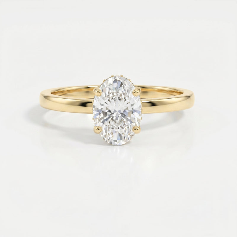 Vellore Aura Oval Brilliant Hidden Halo Ring, view 1