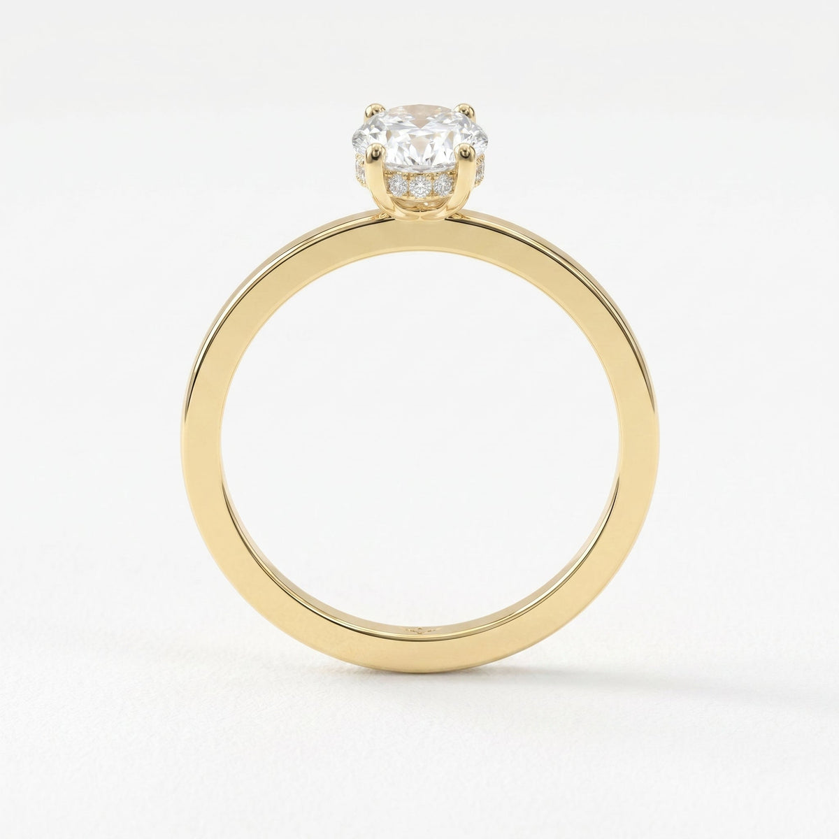 Vellore Aura Oval Brilliant Hidden Halo Ring, view 5