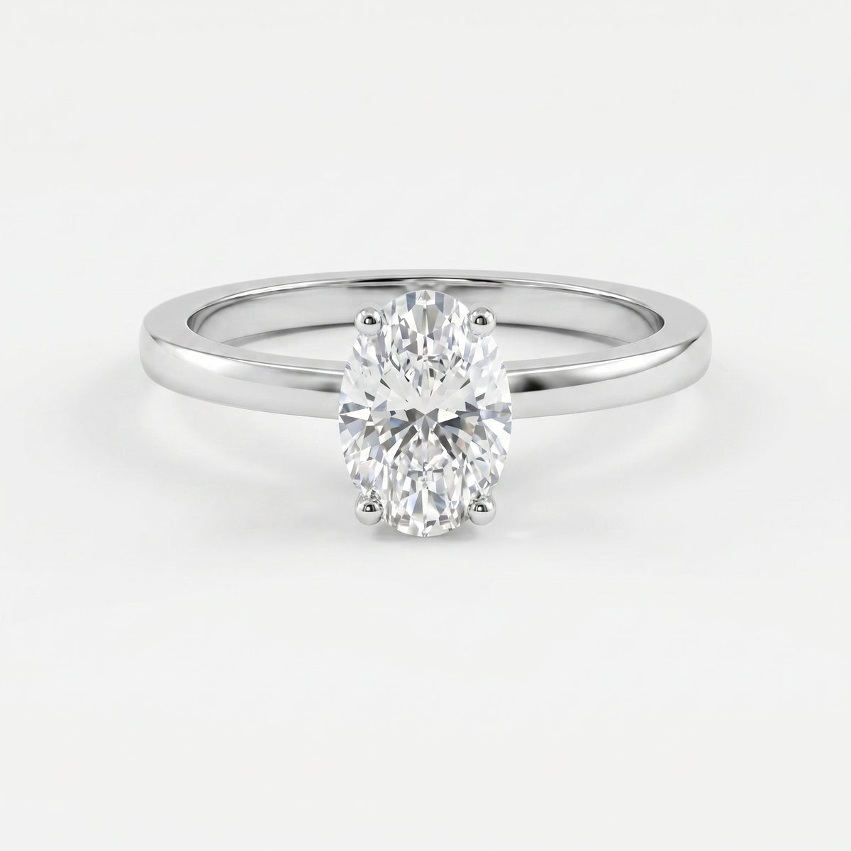 Vellore Aura Oval Brilliant Hidden Halo Ring, view 6