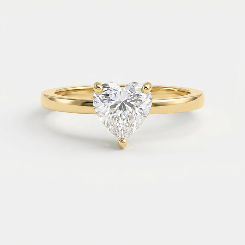 Amour Whisper Heart Brilliant Hidden Halo Ring, view 1