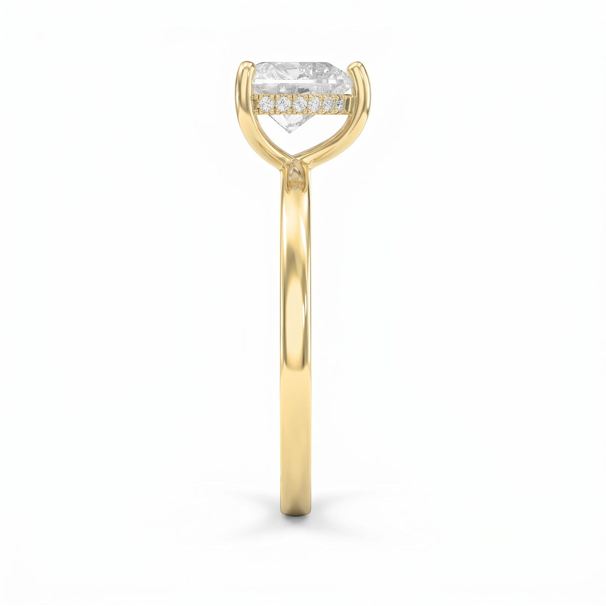Amour Whisper Heart Brilliant Hidden Halo Ring, view 4