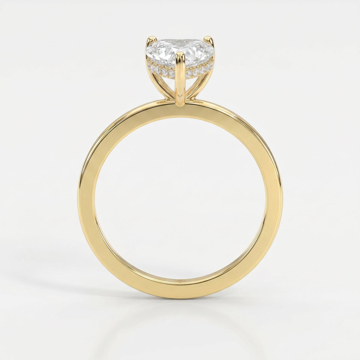 Amour Whisper Heart Brilliant Hidden Halo Ring, view 5
