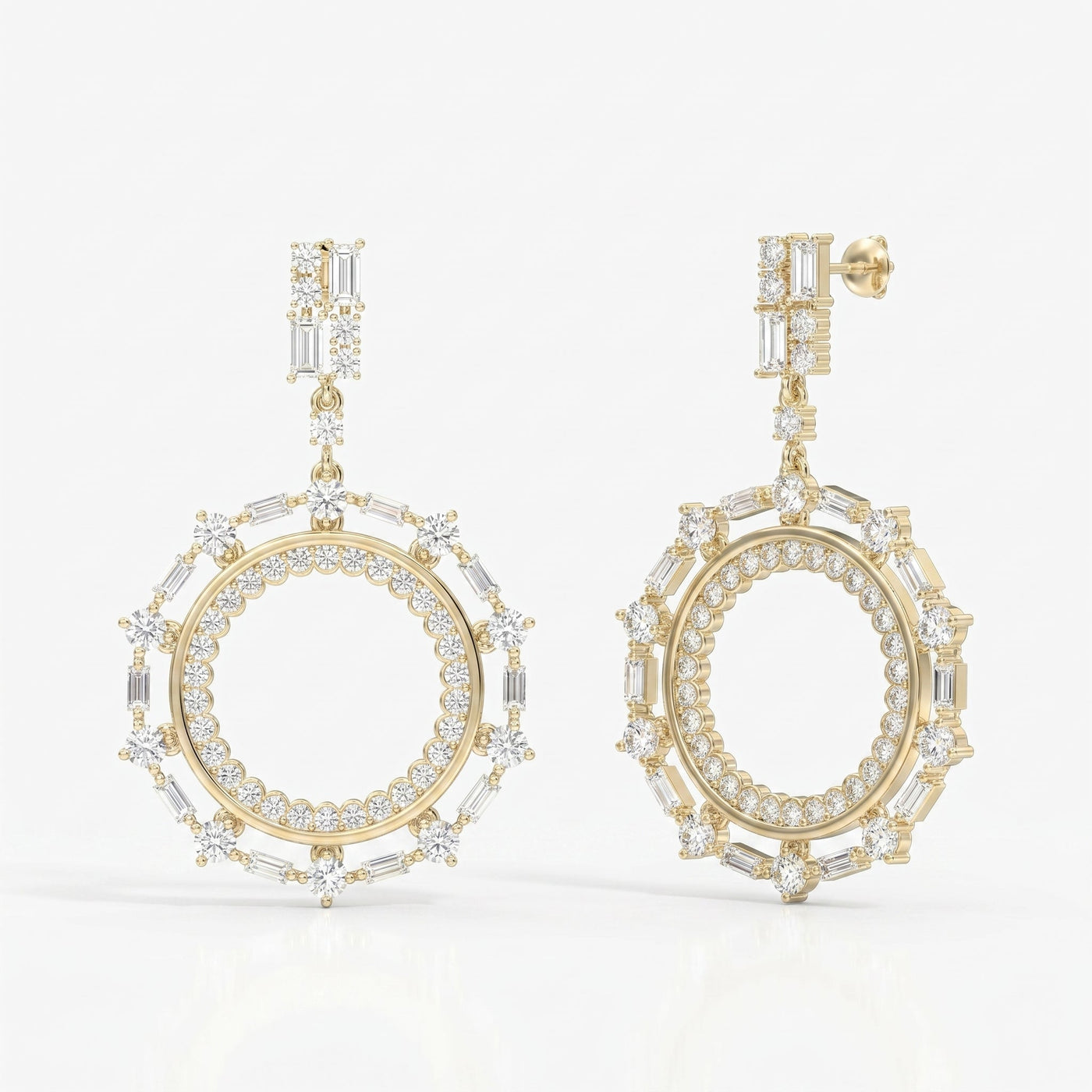 Diamond Circle Chandelier Fashion Earrings, view 6