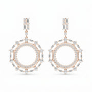 Diamond Circle Chandelier Fashion Earrings, view 5