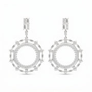 Diamond Circle Chandelier Fashion Earrings, view 3