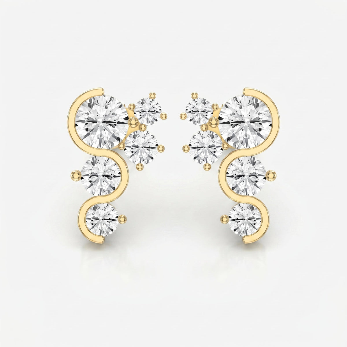 Celestial Strea Round Diamond Fashion Earrings, view 1