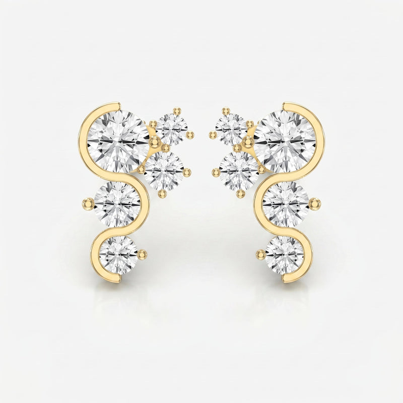 Celestial Strea Round Diamond Fashion Earrings, view 1