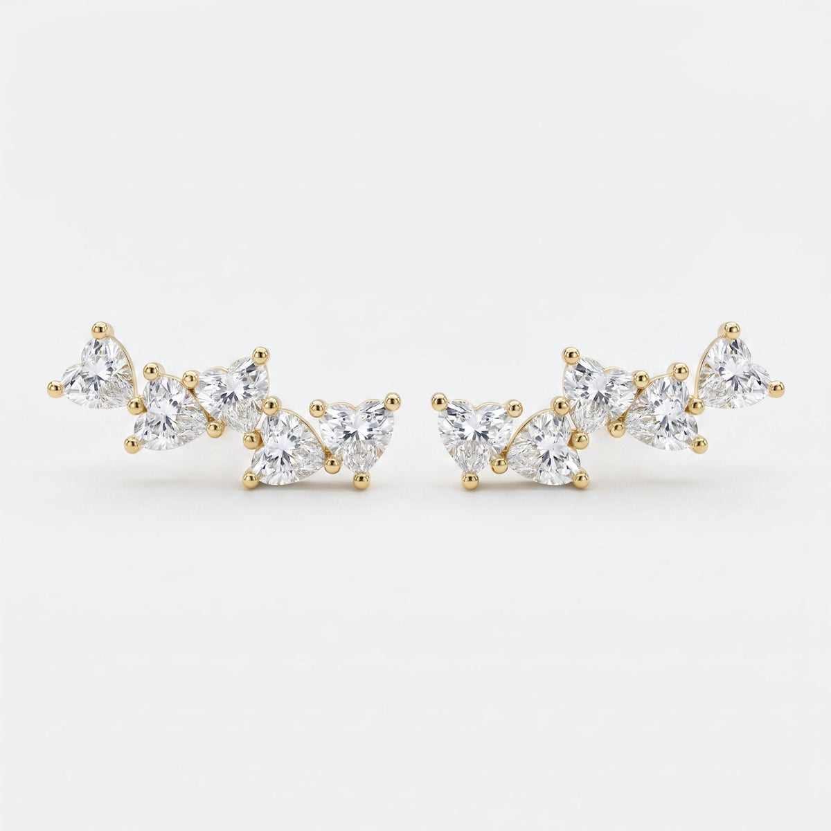 Heart Diamond Cluster Design Fashion Earrings, view 1