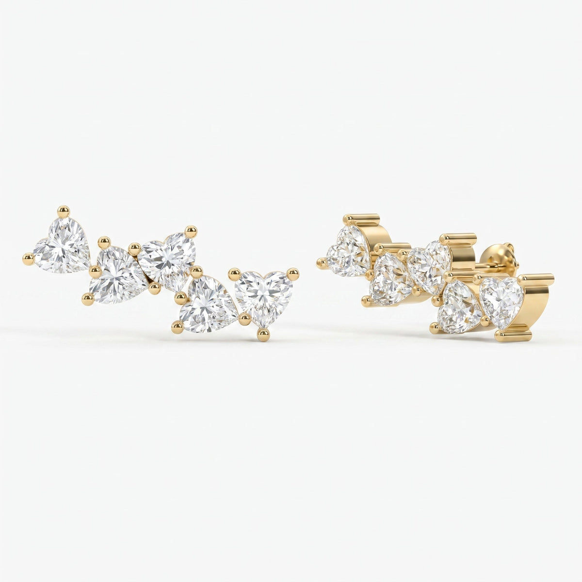 Heart Diamond Cluster Design Fashion Earrings, view 6
