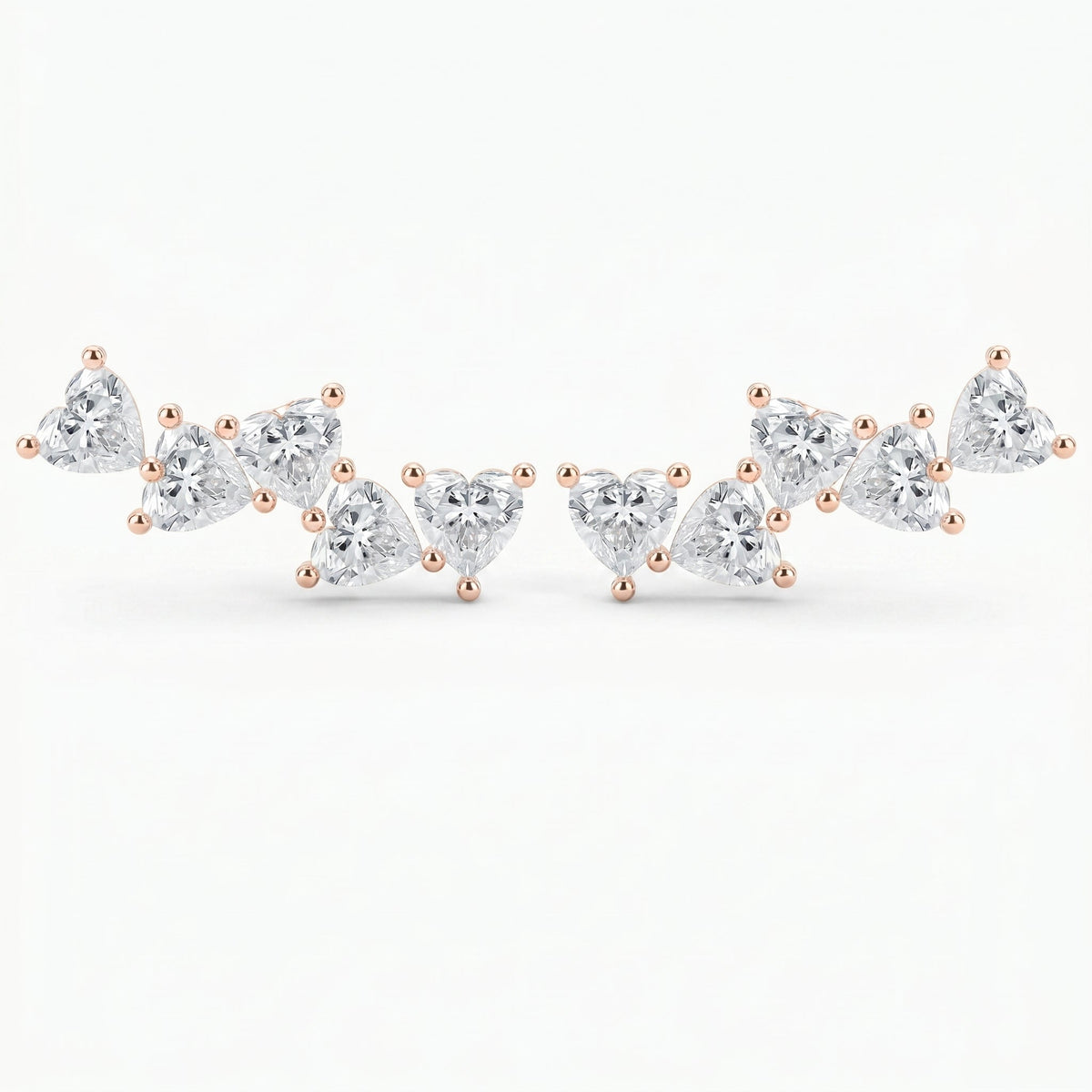 Heart Diamond Cluster Design Fashion Earrings, view 5