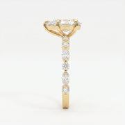 Elegant Pear Cut Diamond Side Stones Engagement Ring, view 4
