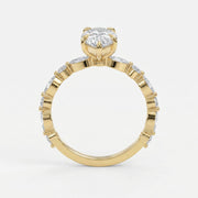 Elegant Pear Cut Diamond Side Stones Engagement Ring, view 5