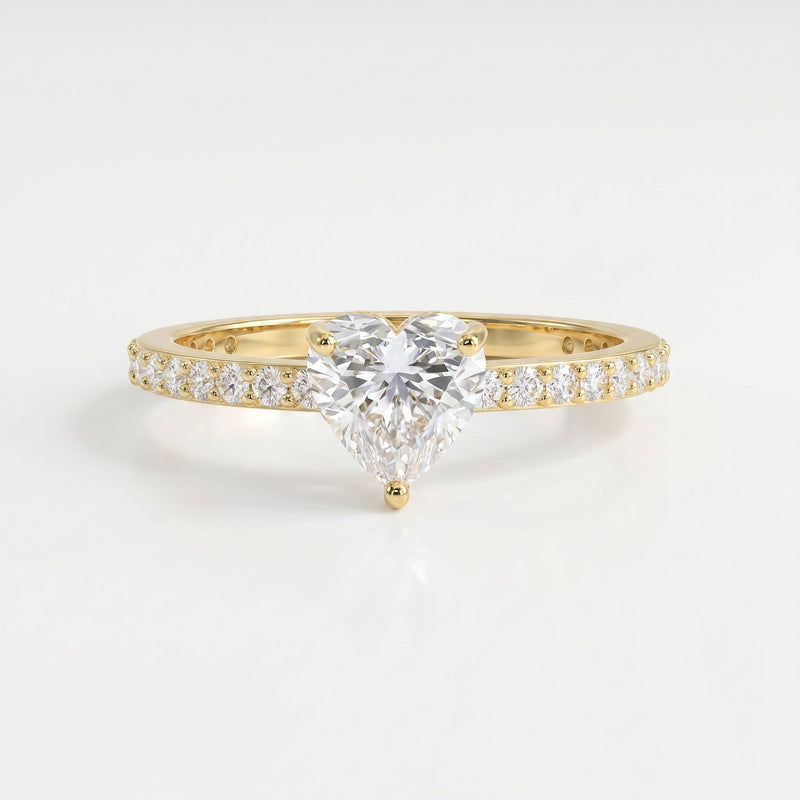 Heart Shape Diamond Side Stone Engagement Ring, view 1