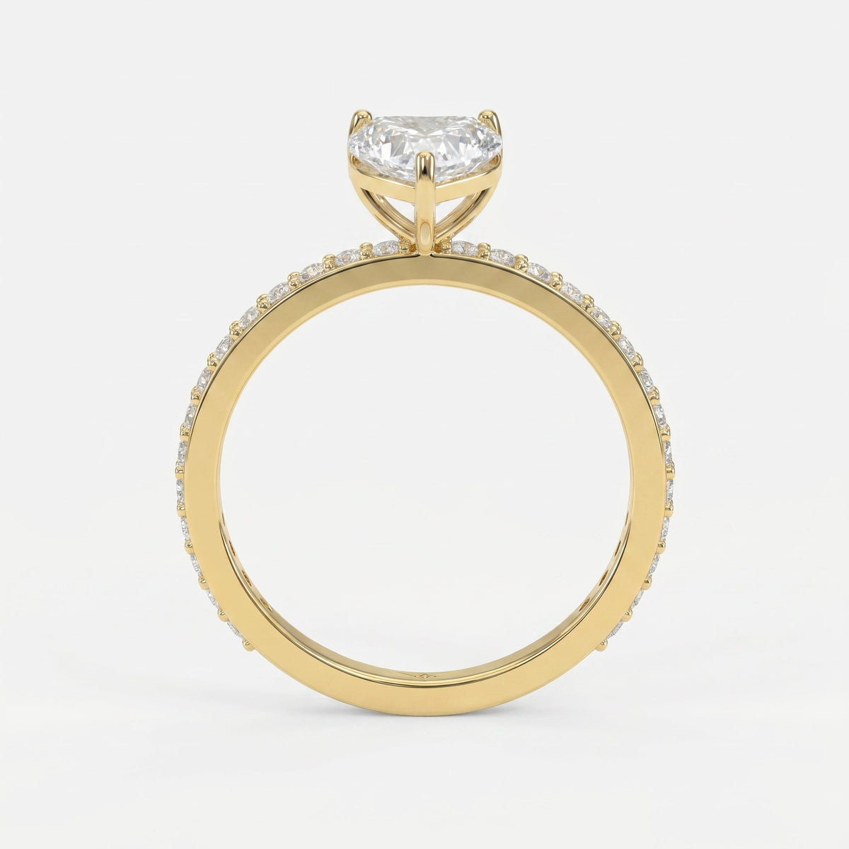 Heart Shape Diamond Side Stone Engagement Ring, view 7