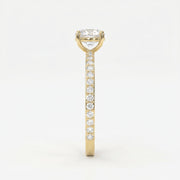 Round cut Side Stone diamond Engagement ring, view 5